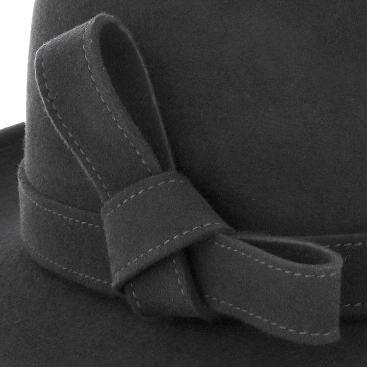 Ladies 100% Wool Fedora (Black)