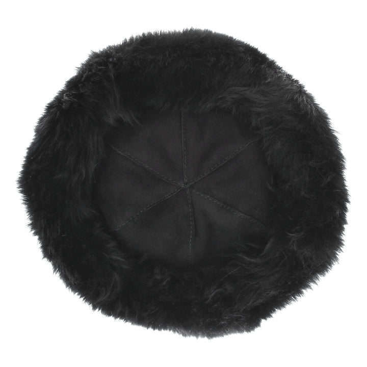 Ladies Luxury Sheepskin Super Soft Cossack Hat in Black