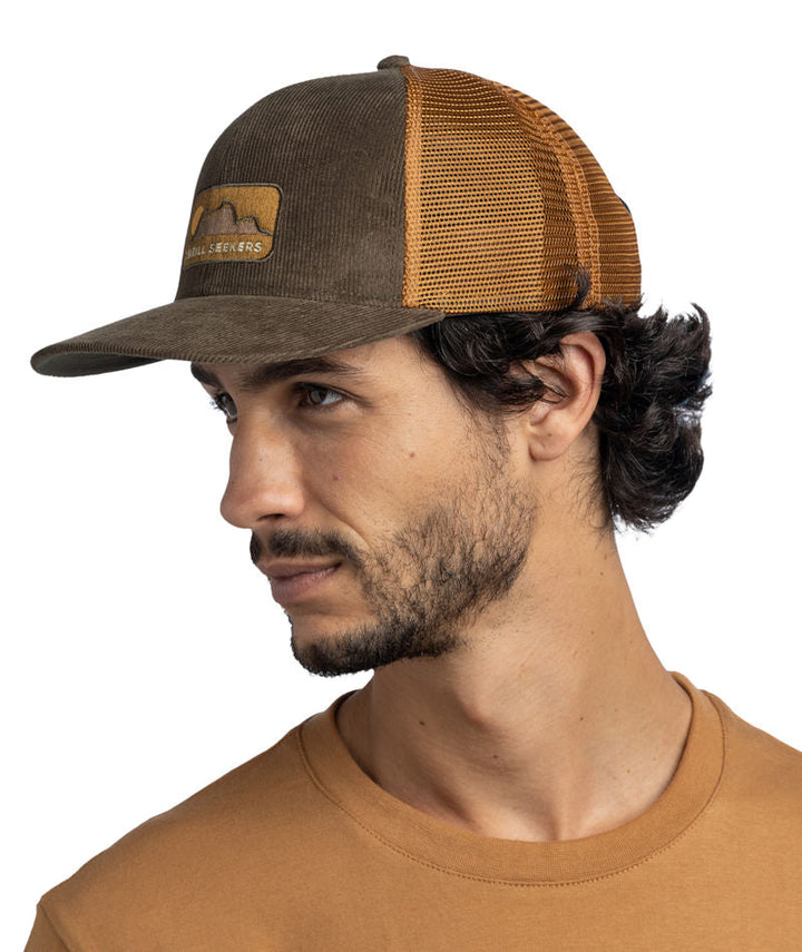 Buff Explore Adjustable Mesh Trucker Cap In Rhoes Brown