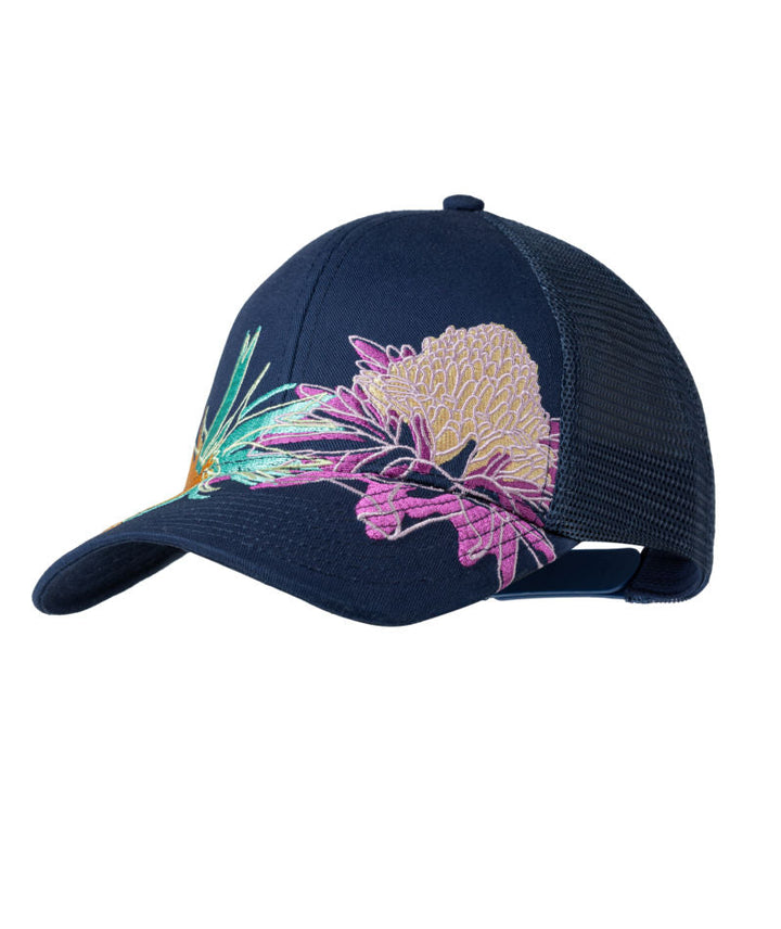 Buff Explore Adjustable Mesh Trucker Cap In Satry Indigo