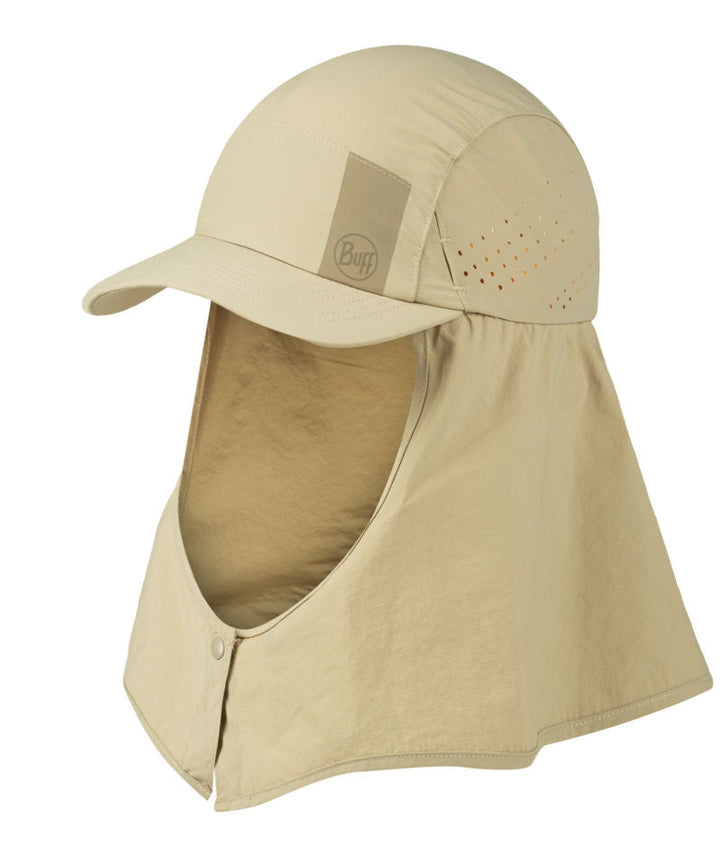 Buff Desert UPF 50 Neck Cape Lightweight Cap In Birch Grey