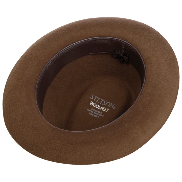 Stetson Lenberg Woolfelt Suede Fedora Hat Chestnut