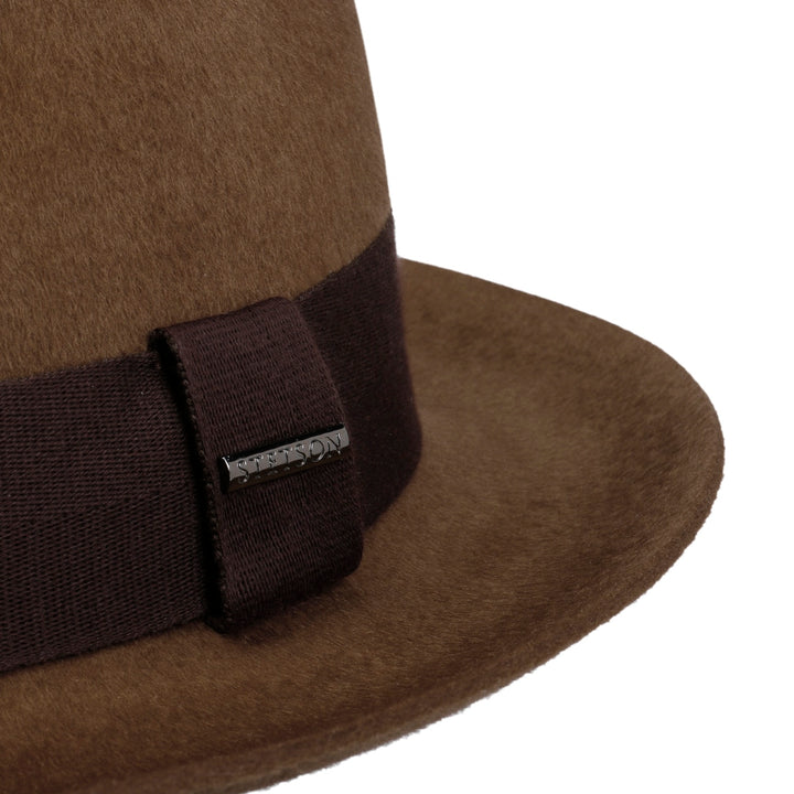 Stetson Lenberg Woolfelt Suede Fedora Hat Chestnut