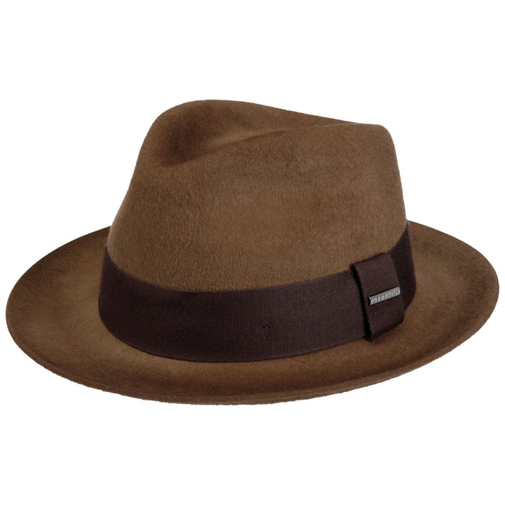 Stetson Lenberg Woolfelt Suede Fedora Hat Chestnut