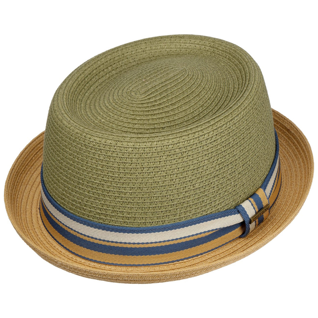 Stetson Licano Toyo Straw Summer Pork Pie Hat Moss/Beige