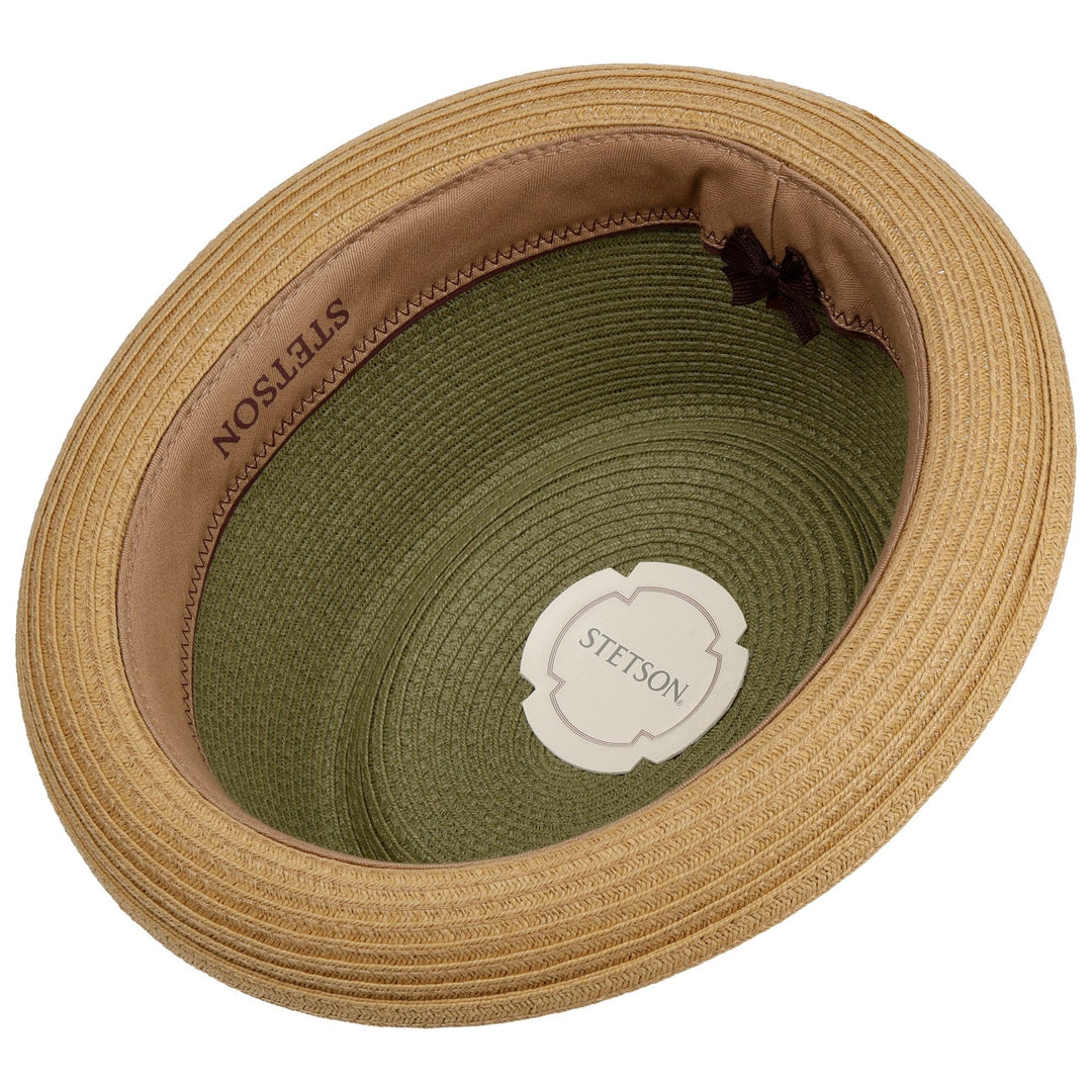 Stetson Licano Toyo Straw Summer Pork Pie Hat Moss/Beige