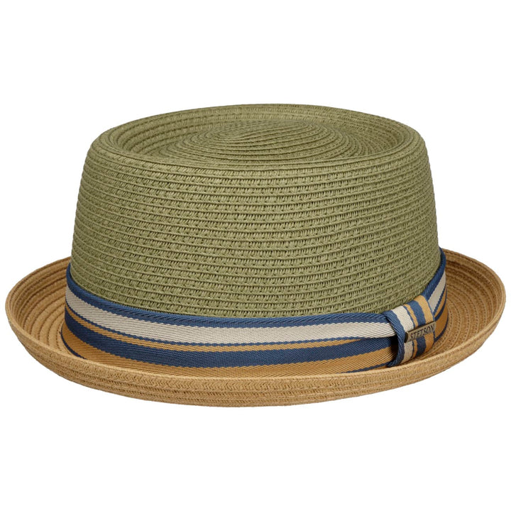 Stetson Licano Toyo Straw Summer Pork Pie Hat Moss/Beige