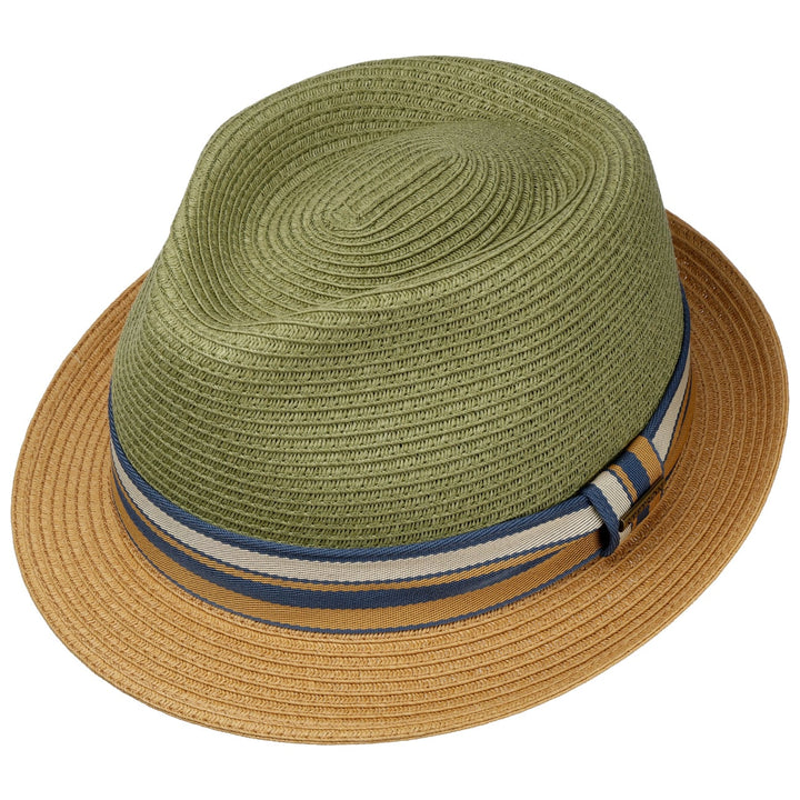 Stetson Licano Toyo Straw Summer Trilby Hat Moss/Beige