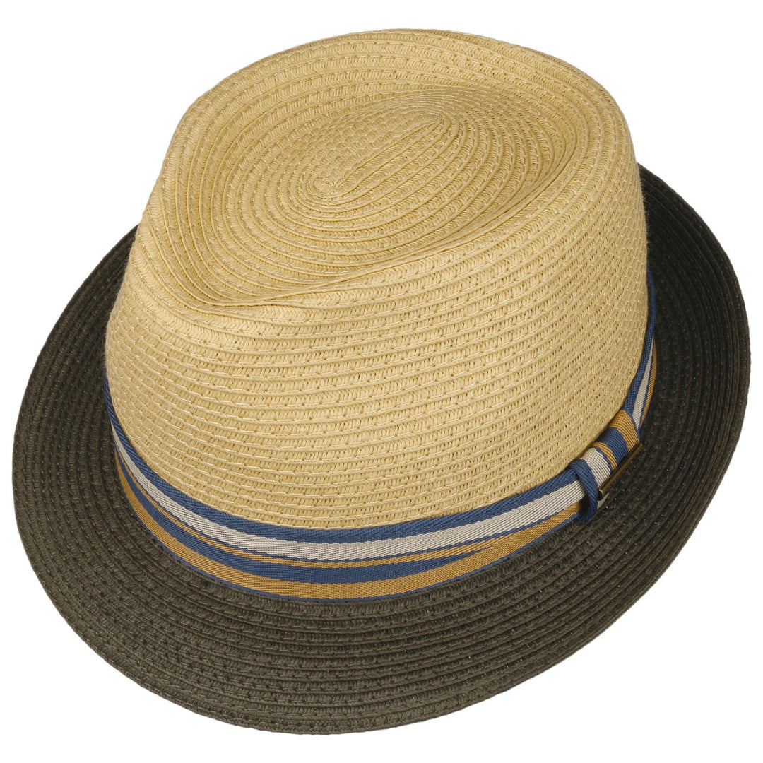 Stetson Licano Toyo Straw Summer Trilby Hat Beige/Olive