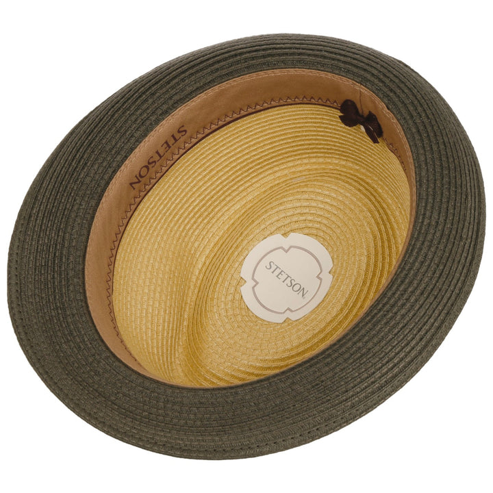 Stetson Licano Toyo Straw Summer Trilby Hat Beige/Olive