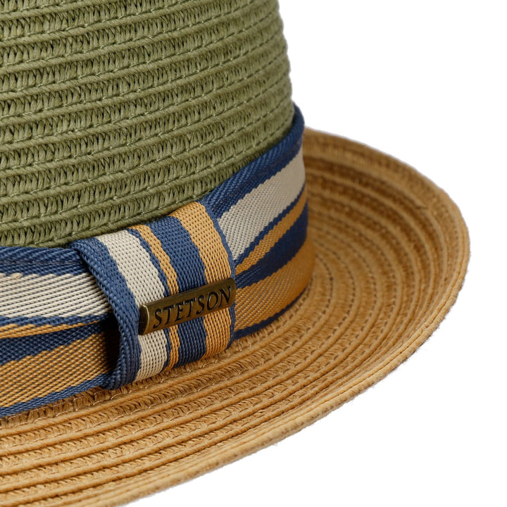 Stetson Licano Toyo Straw Summer Trilby Hat Moss/Beige