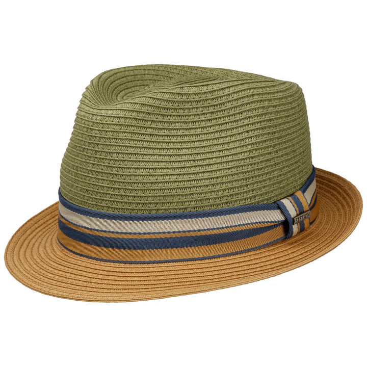 Stetson Licano Toyo Straw Summer Trilby Hat Moss/Beige