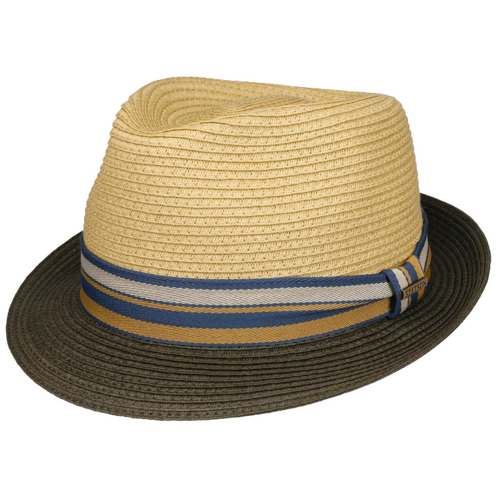 Stetson Licano Toyo Straw Summer Trilby Hat Beige/Olive