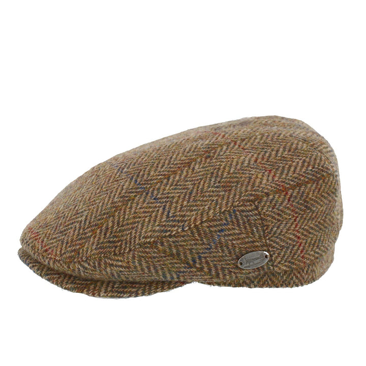 Whiteley Ear Flap 100% Wool Flat Cap In Sable