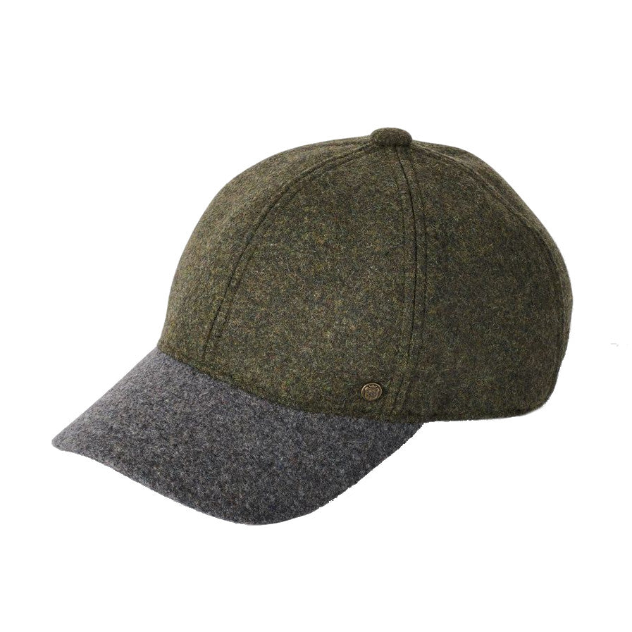 Failsworth Varsity Melton Wool Baseball Cap Loden/Grey