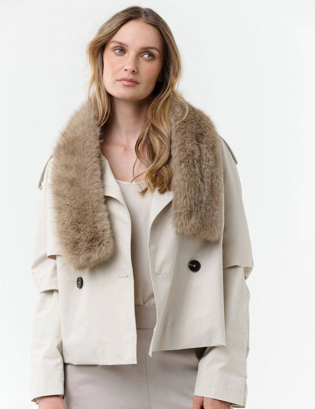 Loevenich Soft Faux Fur Scarf - Light Brown