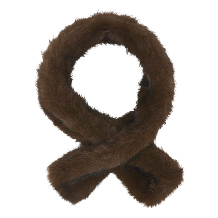 Loevenich Soft Faux Fur Scarf - Chocolate Brown