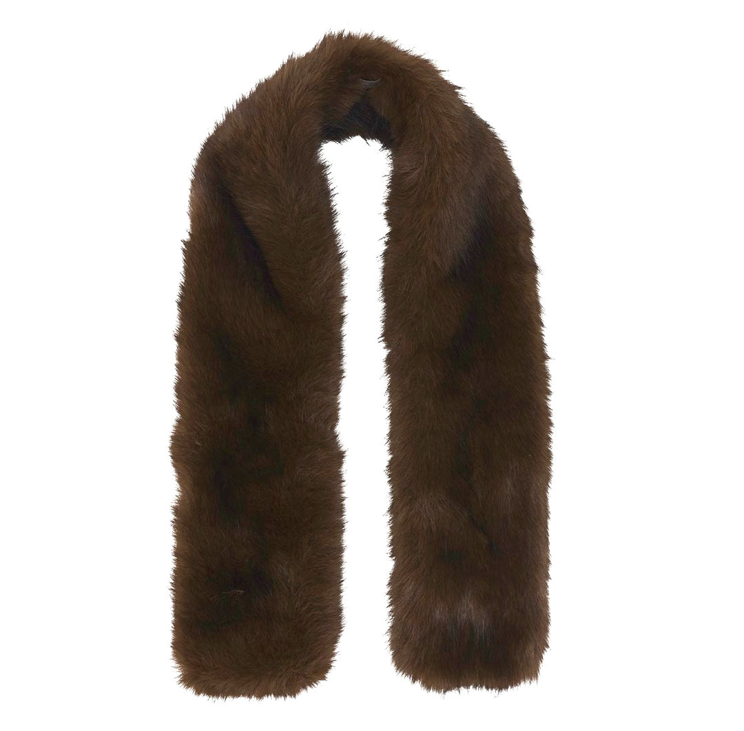 Loevenich Soft Faux Fur Scarf - Chocolate Brown