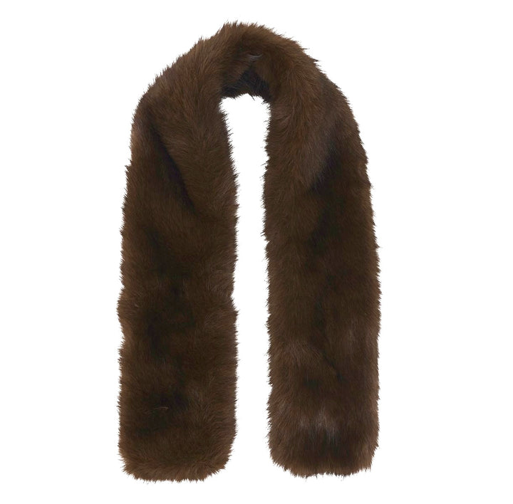 Loevenich Soft Faux Fur Scarf - Chocolate Brown