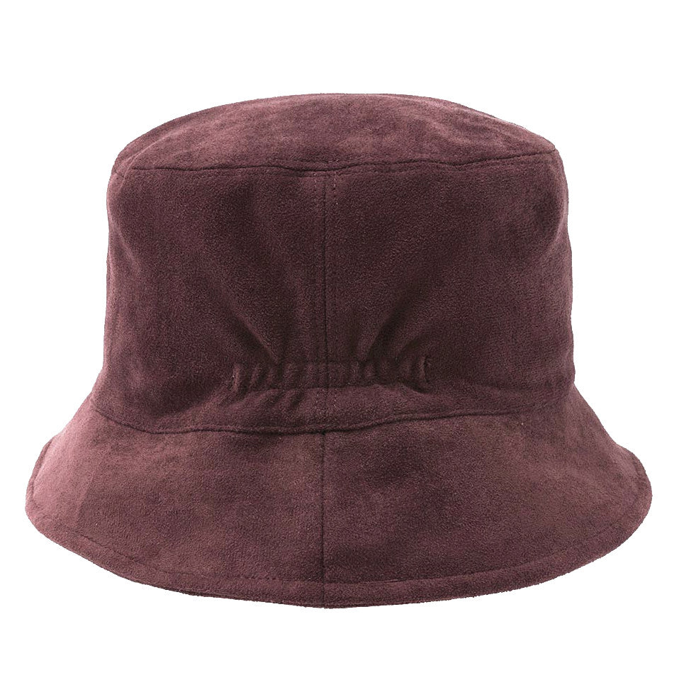 Loevenich Women's Faux Suede Bucket Hat in Wine