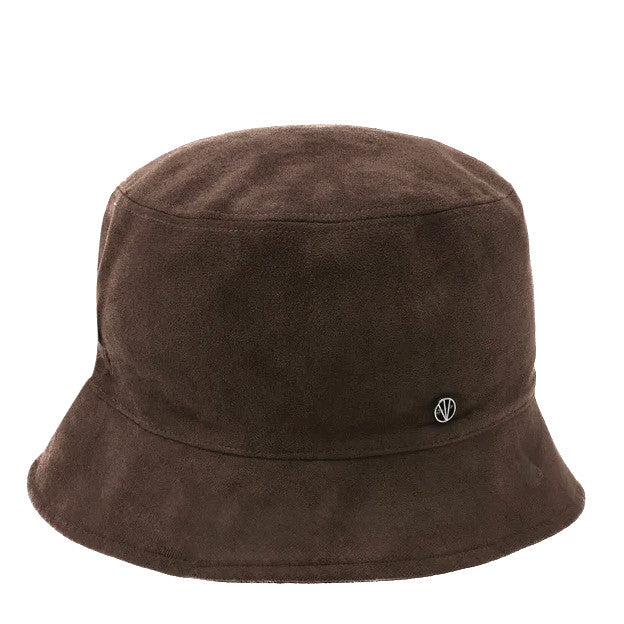 Loevenich Women's Faux Suede Bucket Hat in Chocolate