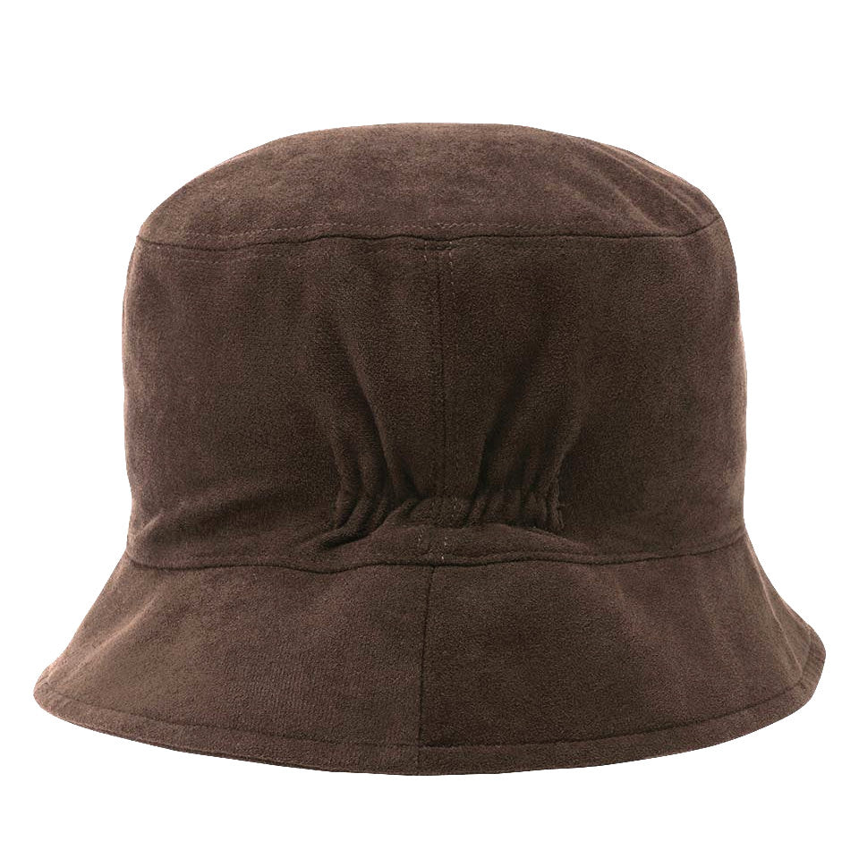 Loevenich Women's Faux Suede Bucket Hat in Chocolate