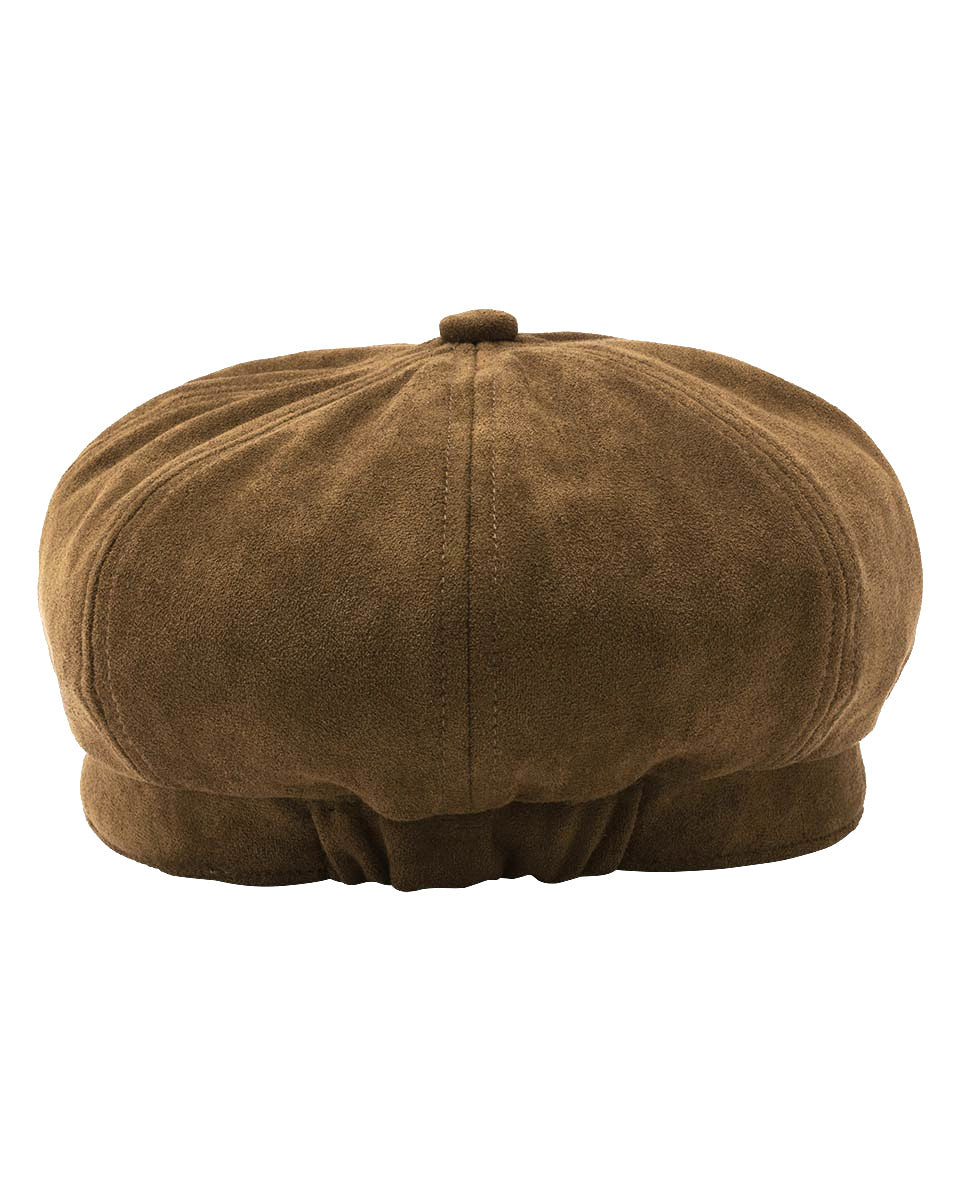Loevenich Women's Faux Suede Bakerboy Cap in Bronze