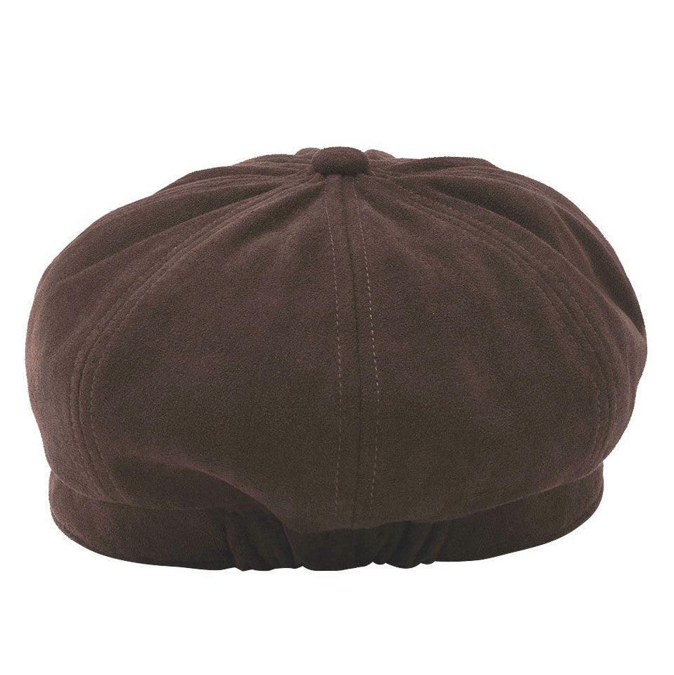 Loevenich Women's Faux Suede Bakerboy Cap in Chocolate