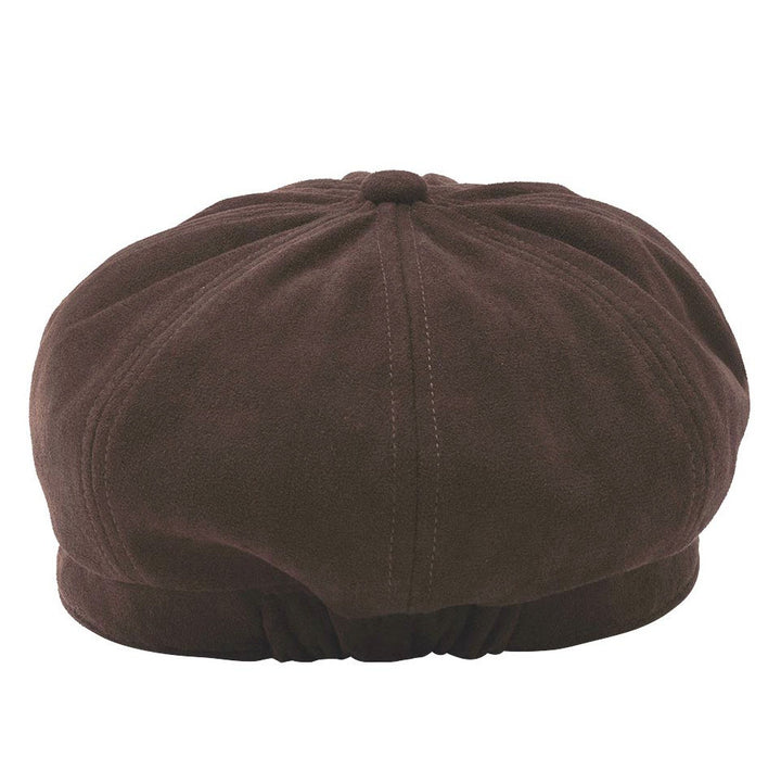 Loevenich Women's Faux Suede Bakerboy Cap in Chocolate