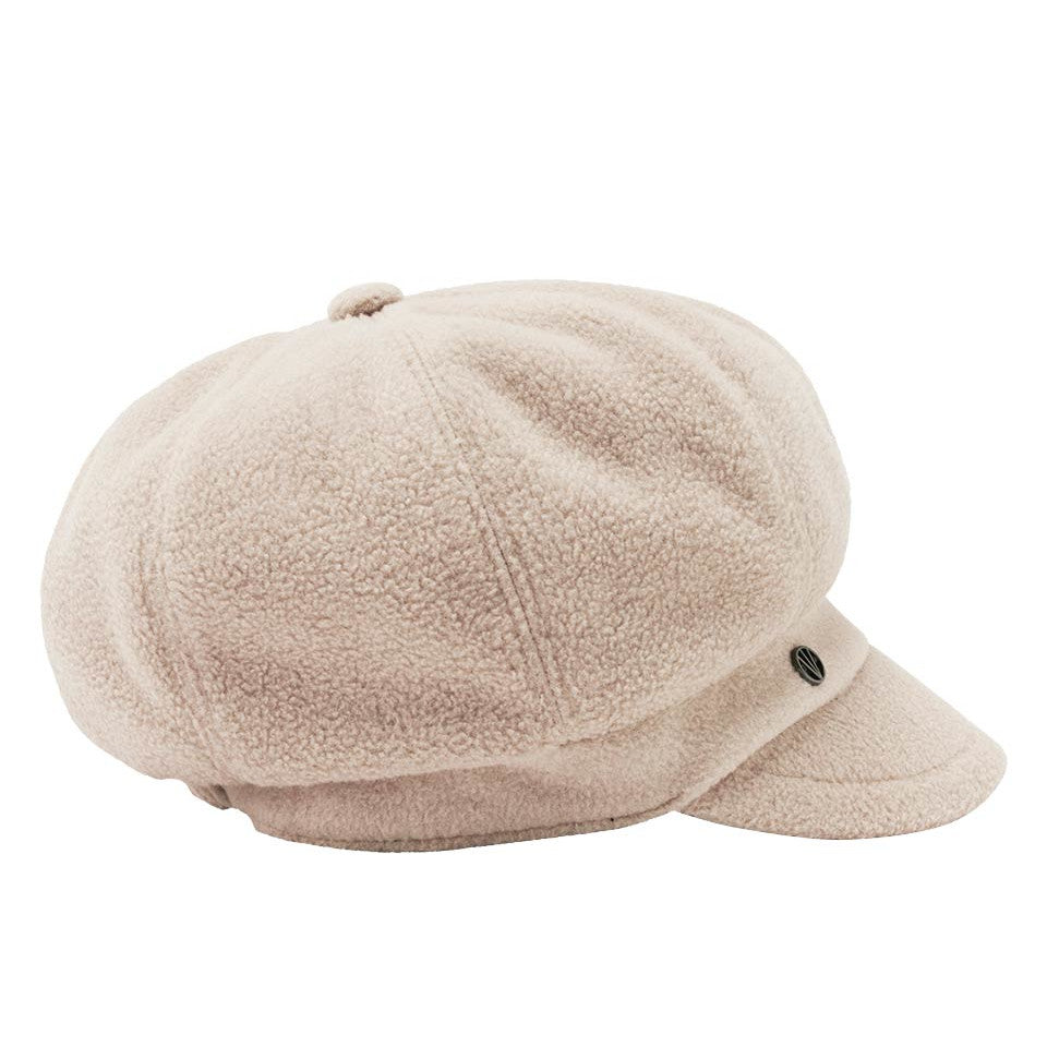 Loevenich Women's Fleece Bakerboy Cap in Biscuit