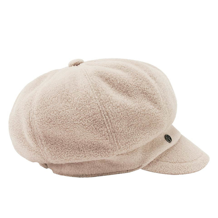 Loevenich Women's Fleece Bakerboy Cap in Biscuit