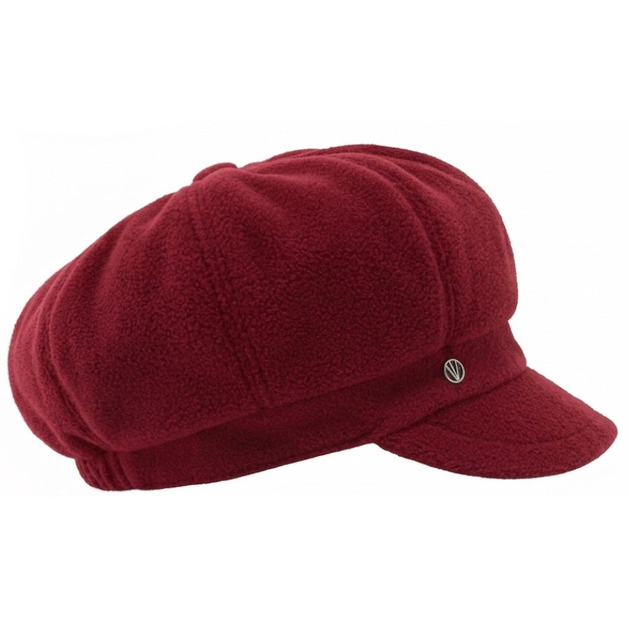 Loevenich Women's Fleece Bakerboy Cap in Red