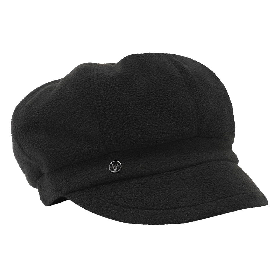Loevenich Women's Fleece Bakerboy Cap in Black