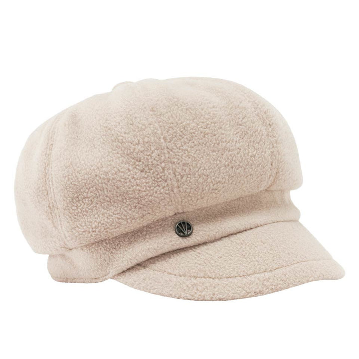 Loevenich Women's Fleece Bakerboy Cap in Biscuit