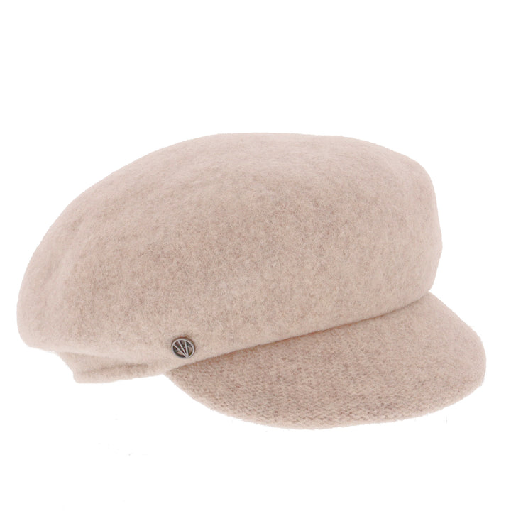 Loevenich Women's 100% Wool Peaked Cap in Biscuit