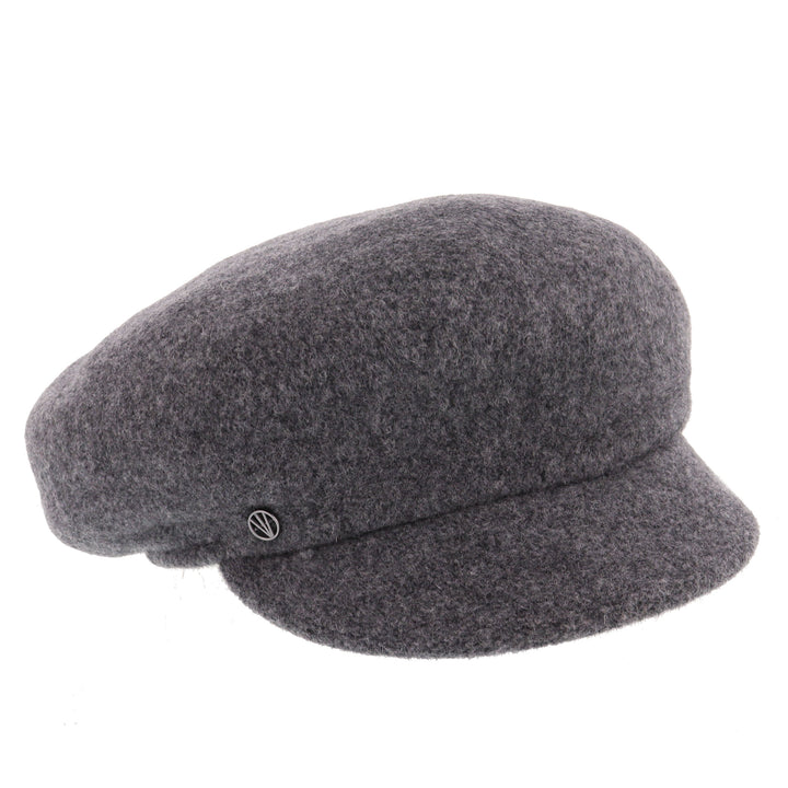 Loevenich Women's 100% Wool Peaked Cap in Grey