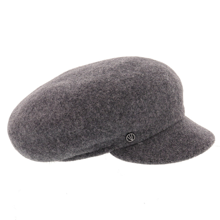 Loevenich Women's 100% Wool Peaked Cap in Grey