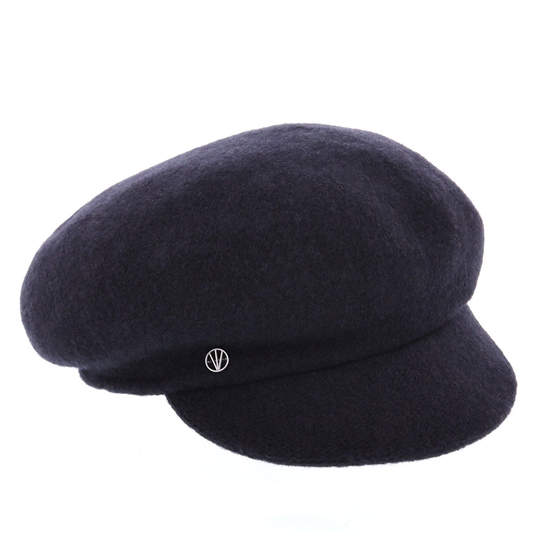 Loevenich Women's 100% Wool Peaked Cap in Navy
