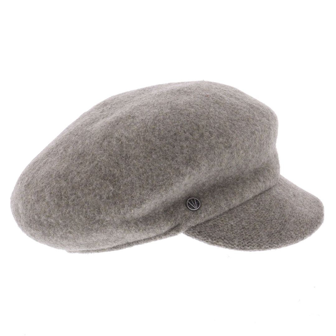 Loevenich Women's 100% Wool Peaked Cap in Taupe