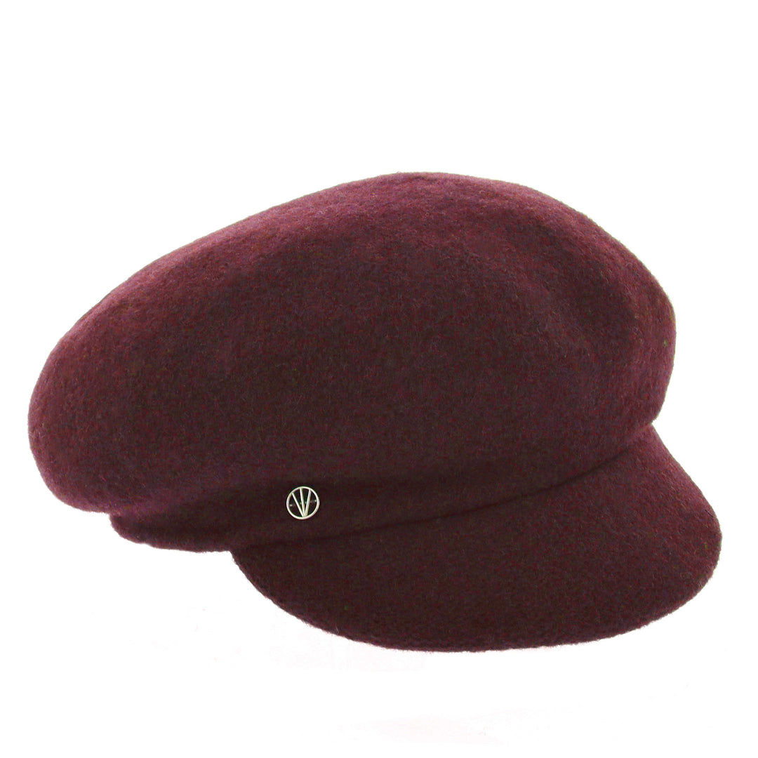Loevenich Women's 100% Wool Peaked Cap in Wine