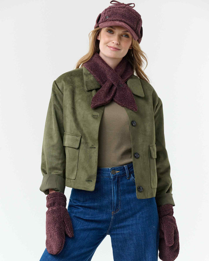 Loevenich Women's Ear Flap Baseball Cap in Wine