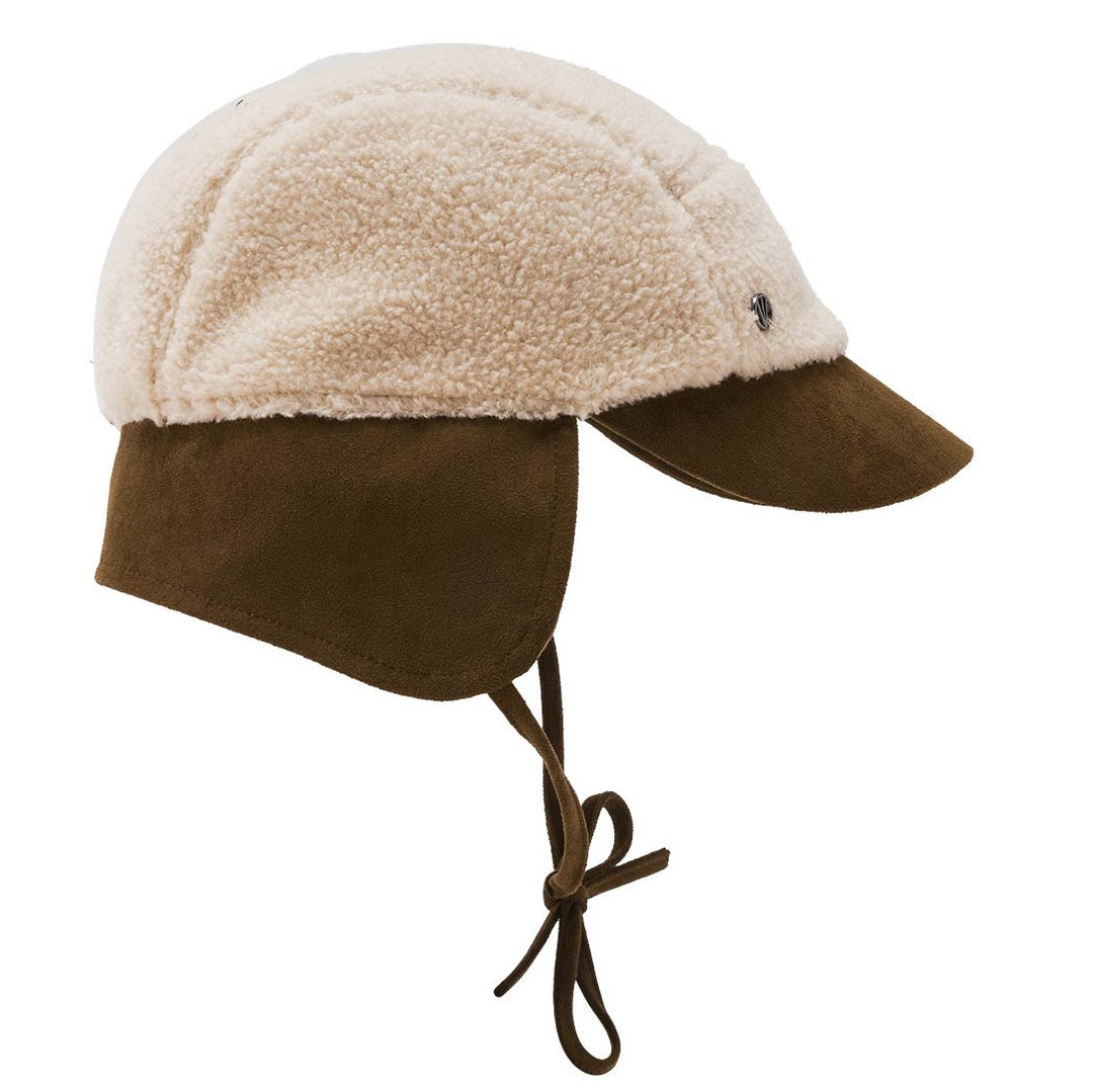 Loevenich Women's Ear Flap Baseball Cap in Beige