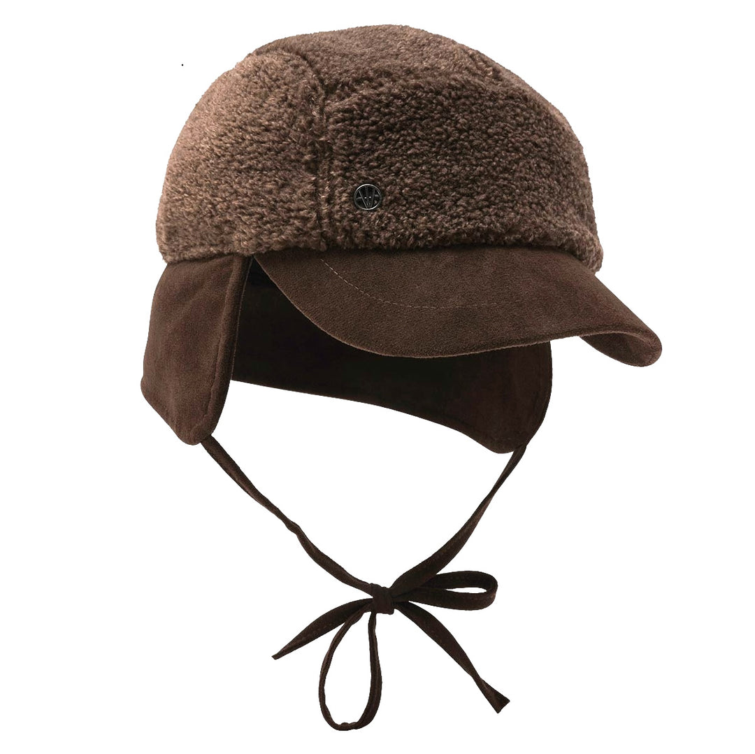 Loevenich Women's Ear Flap Baseball Cap in Chocolate