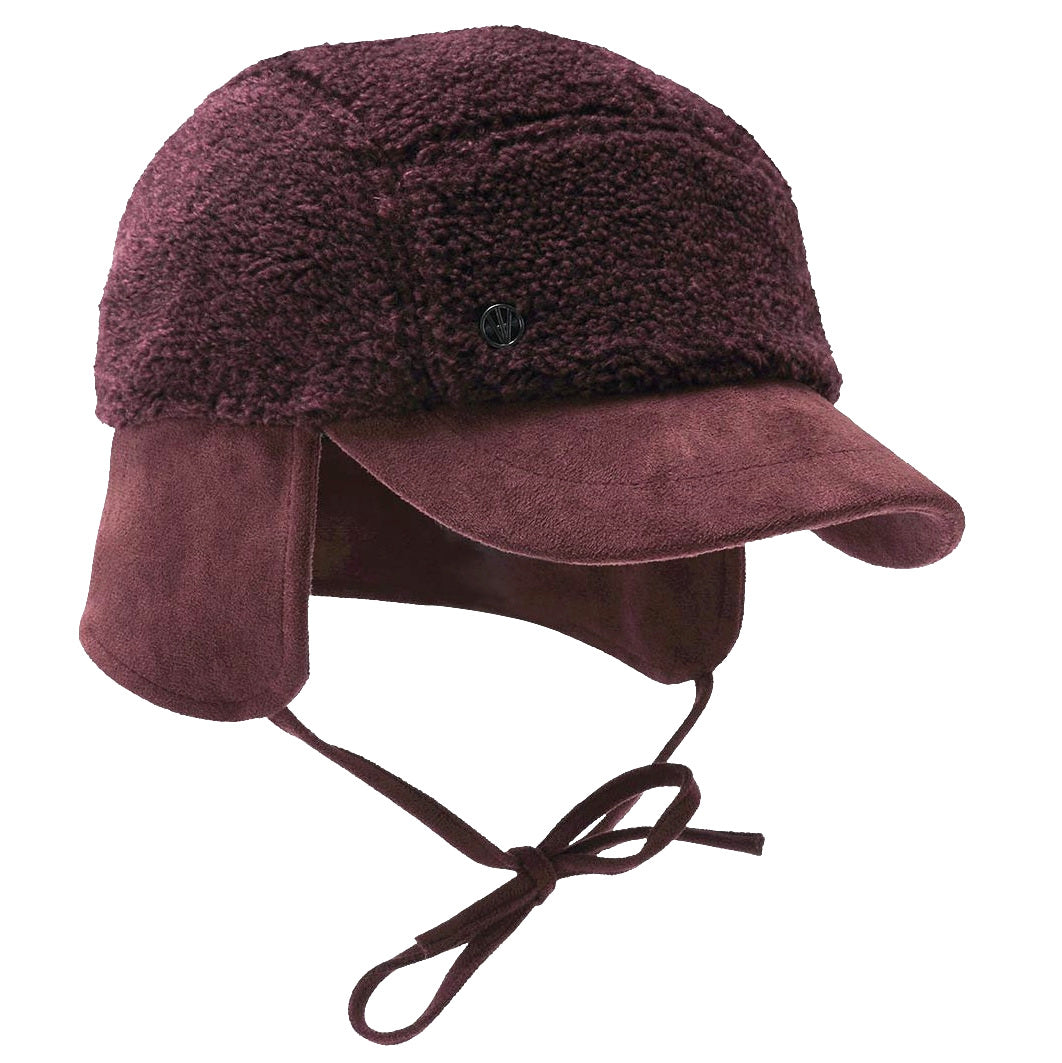 Loevenich Women's Ear Flap Baseball Cap in Wine
