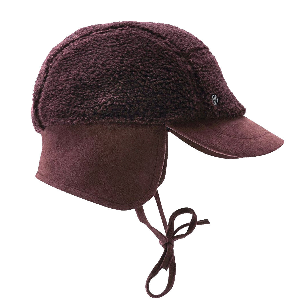 Loevenich Women's Ear Flap Baseball Cap in Wine