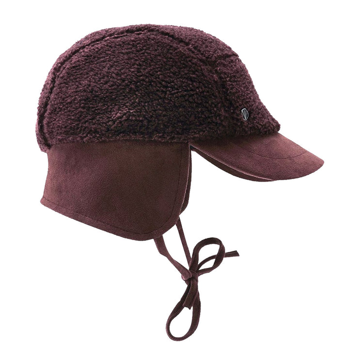Loevenich Women's Ear Flap Baseball Cap in Wine