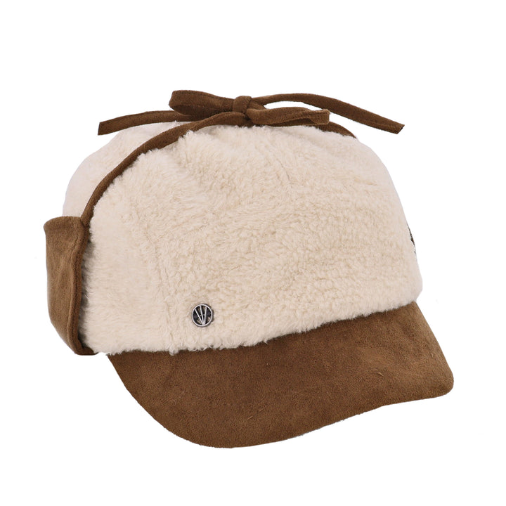 Loevenich Women's Ear Flap Baseball Cap in Beige