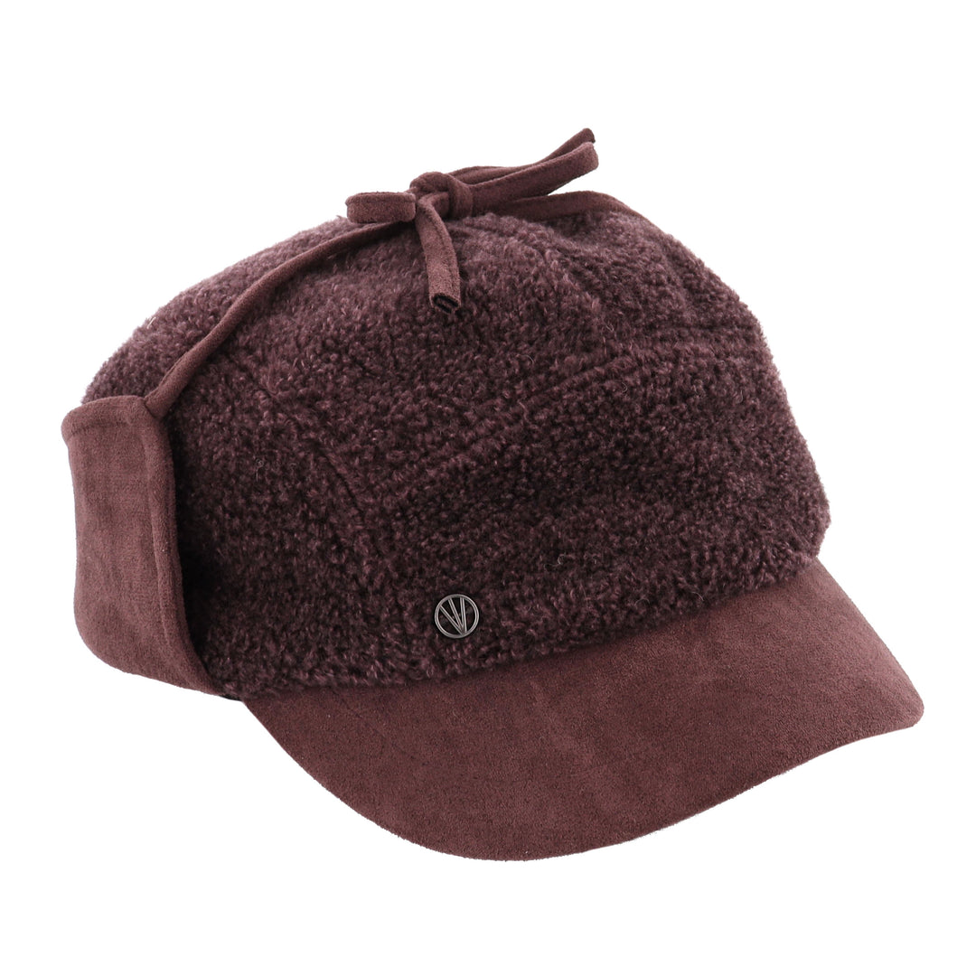 Loevenich Women's Ear Flap Baseball Cap in Wine
