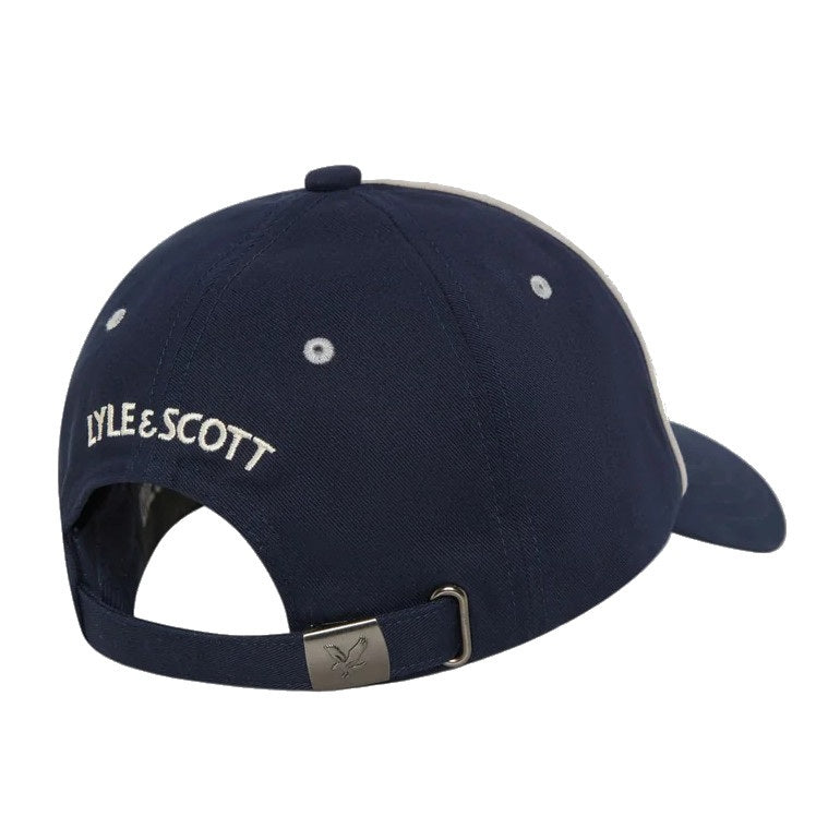 Lyle & Scott Navy Blue Piped Cotton Baseball Cap – The Hat Company