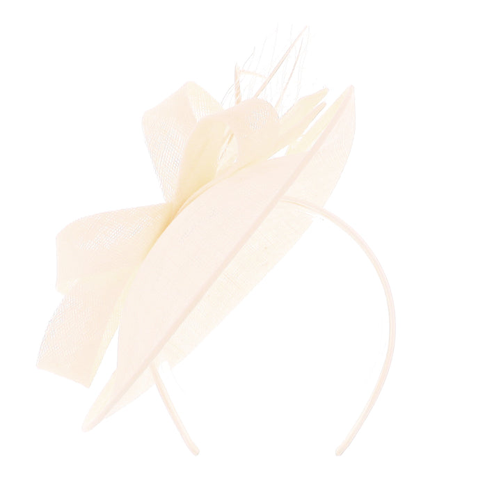 Ivory Lynnelle Small Sinamay Disc Headband Fascinator, from Elegance Boardmans